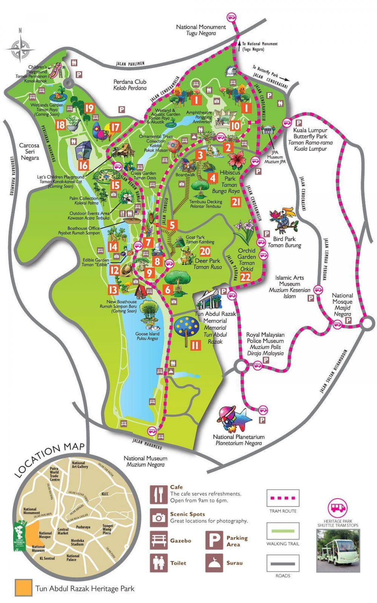 Карта Ботанічний сад Пердана
