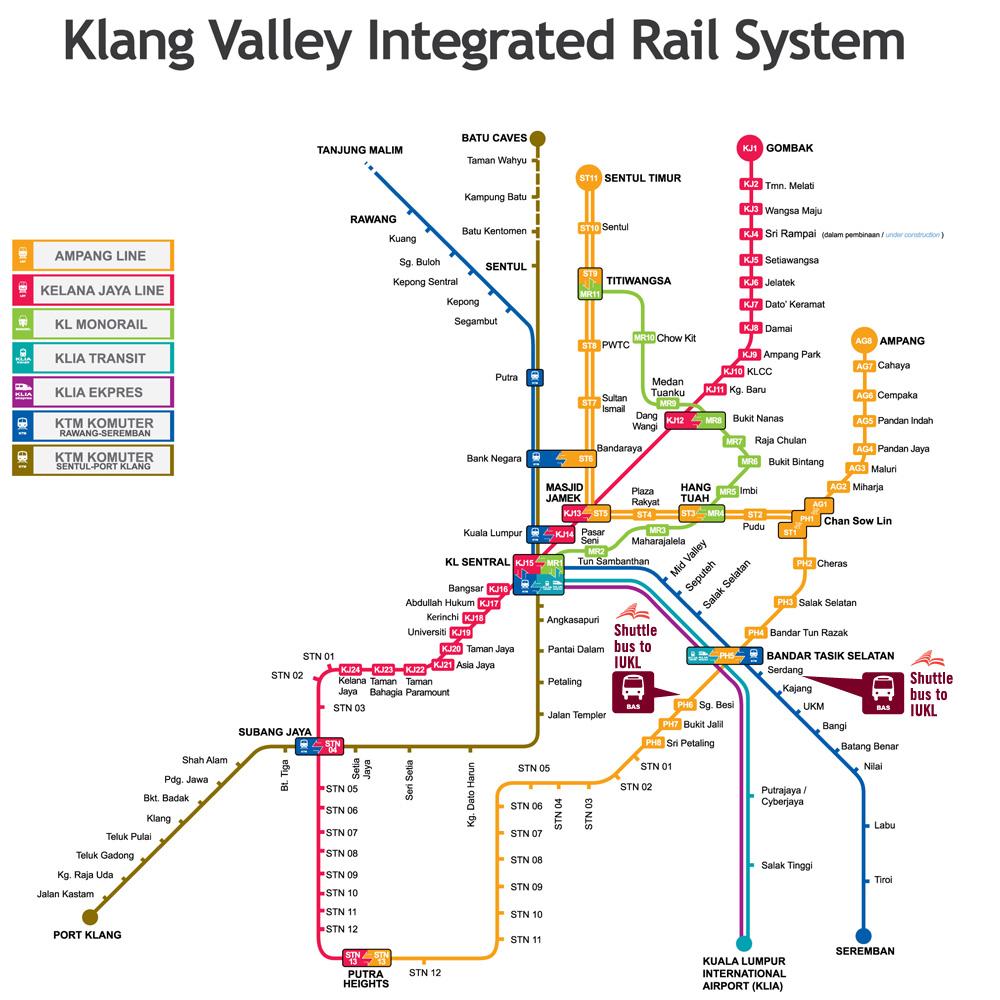 Схема метро куала лумпур на карте города