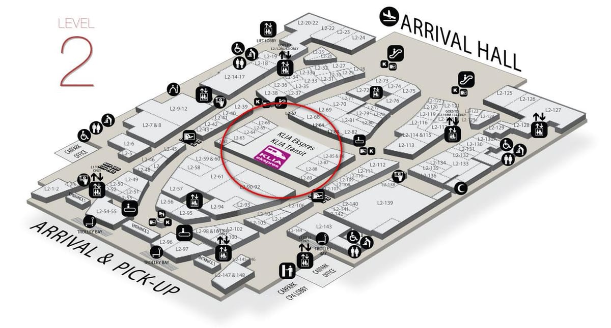 прибуття з klia2 карті
