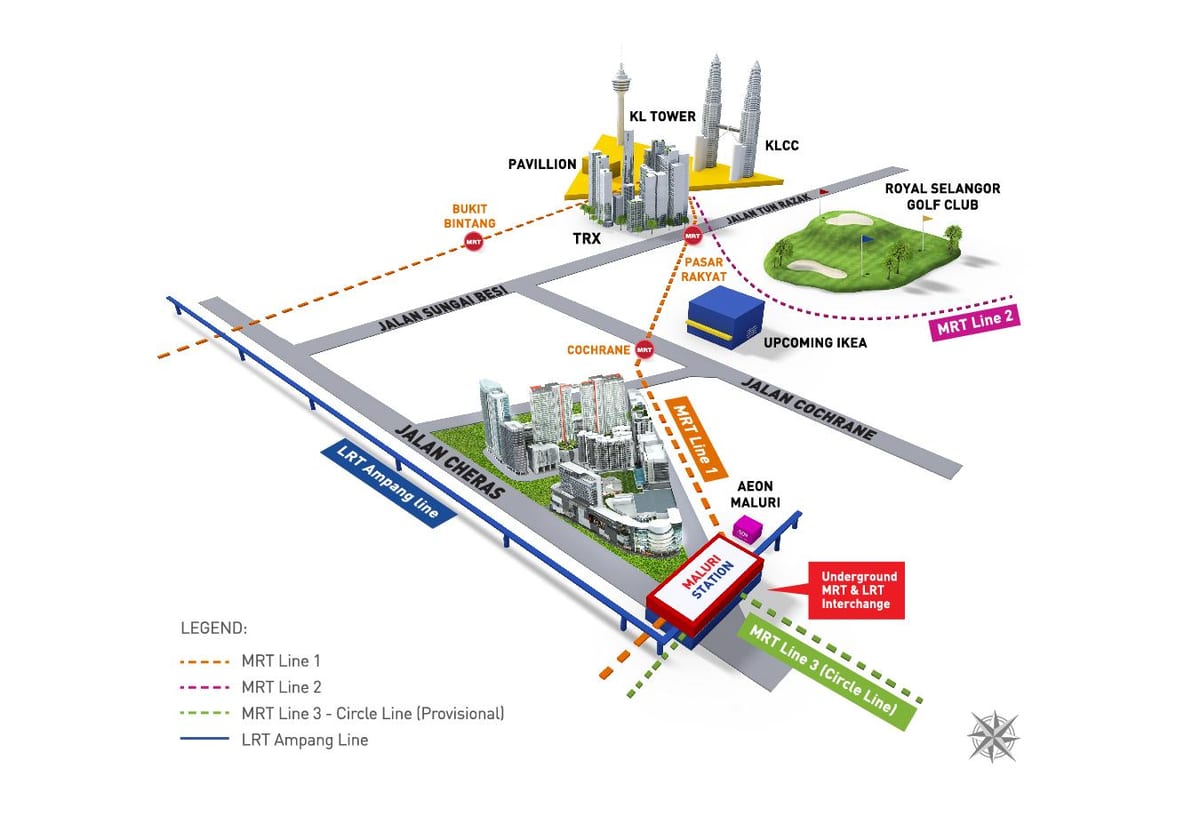 на KLCC LRT станції карті