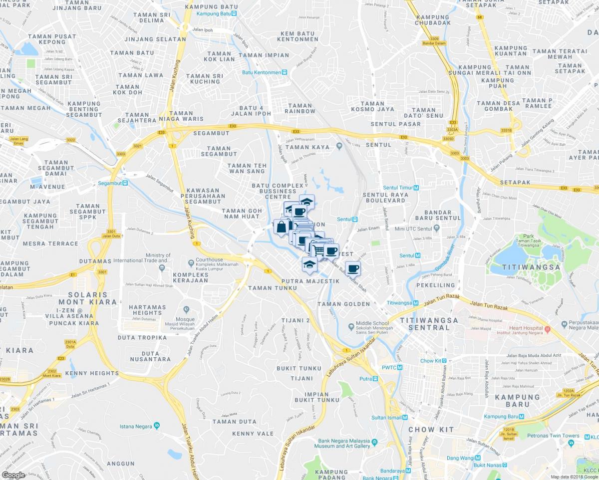 Карта Джалан Іпох Куала-Лумпур