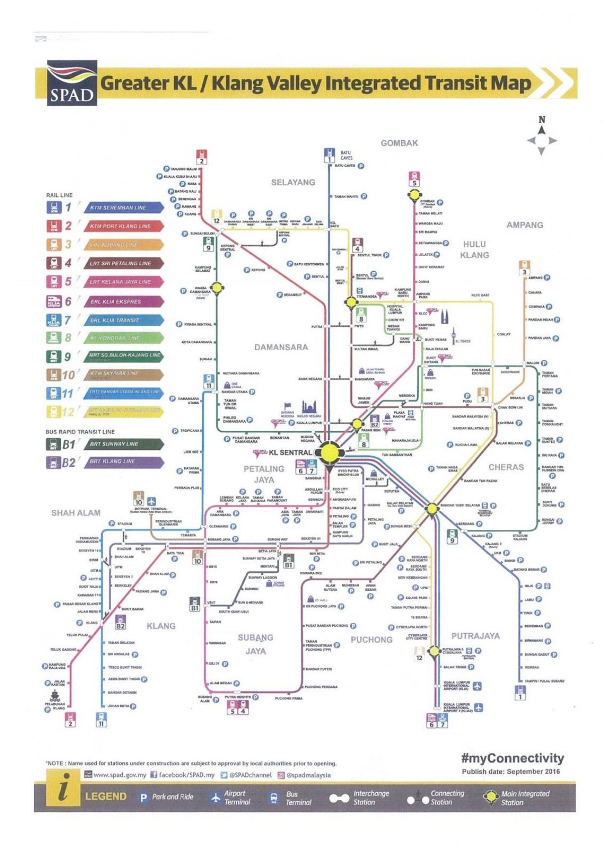 транзит Куала-Лумпур залізничних карті