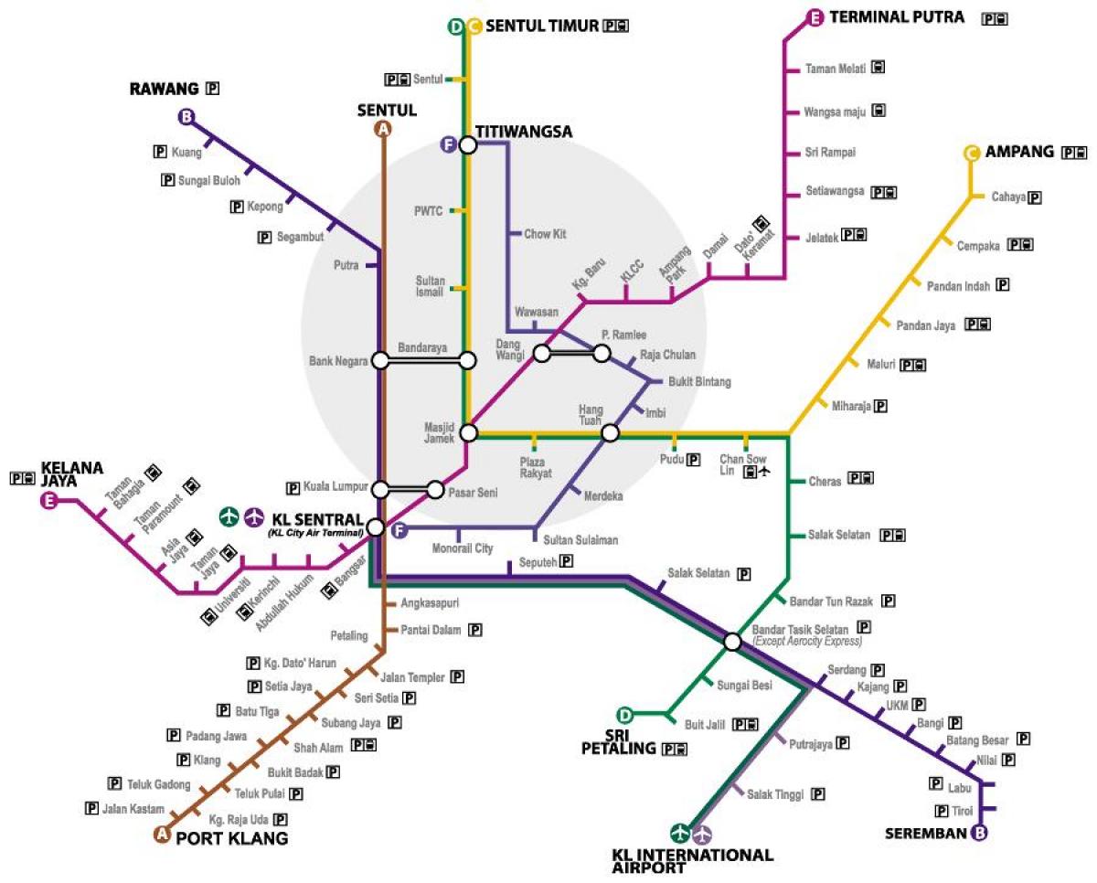 Путра LRT станції карті