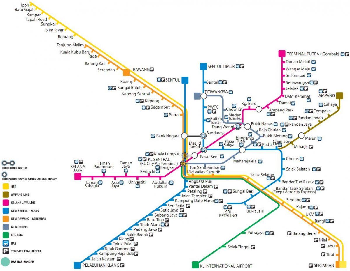 Карта громадського транспорту Малайзії
