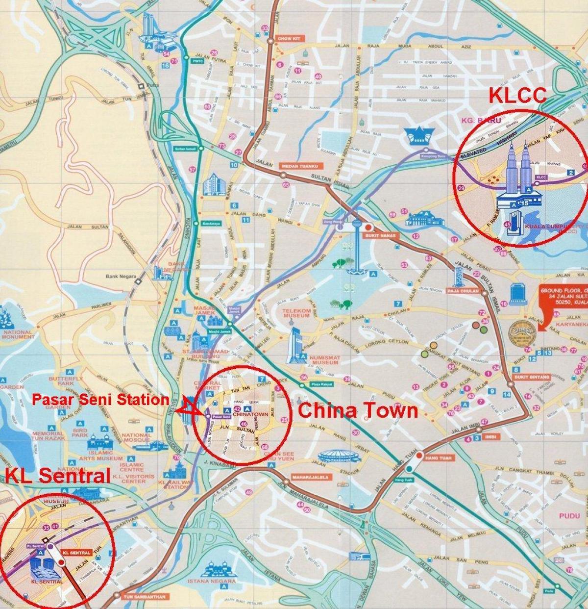 Китайський квартал в Куала-Лумпурі карті