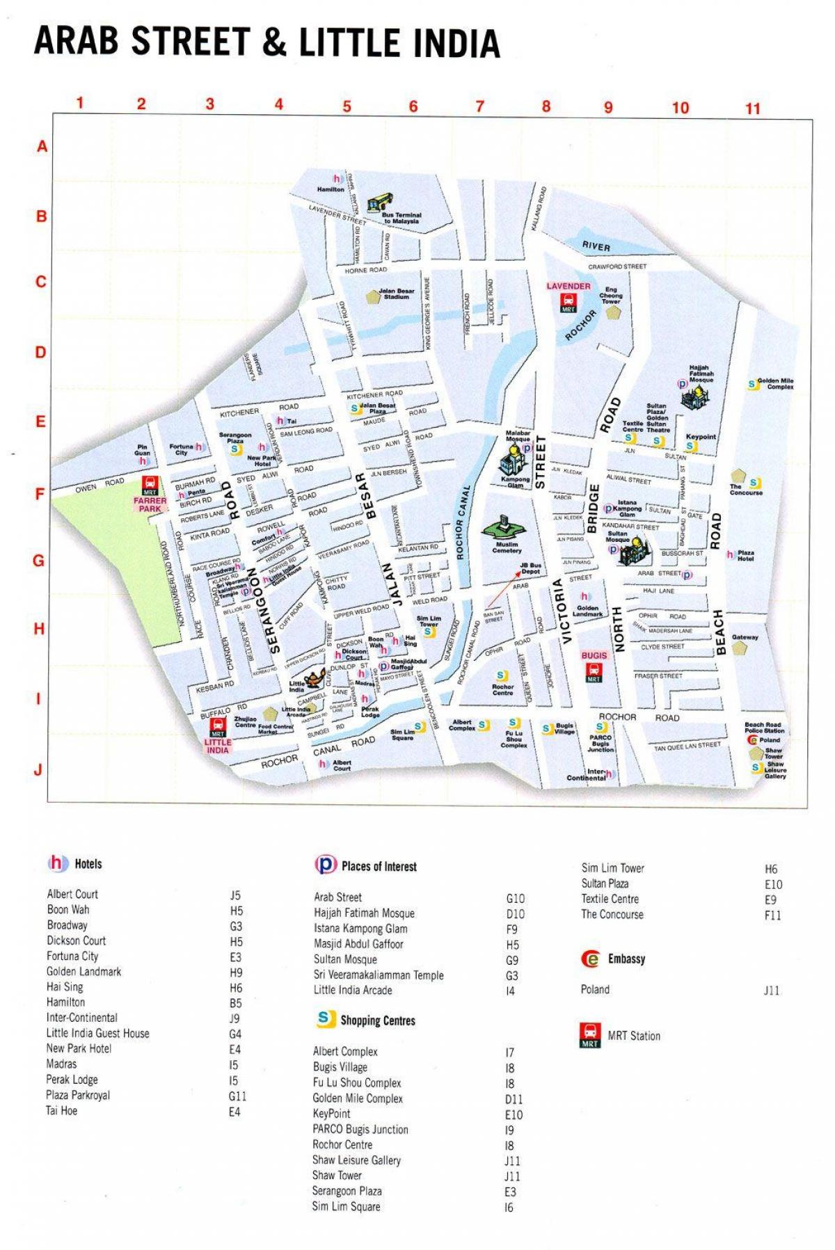 Карта арабської вулиці Куала-Лумпур