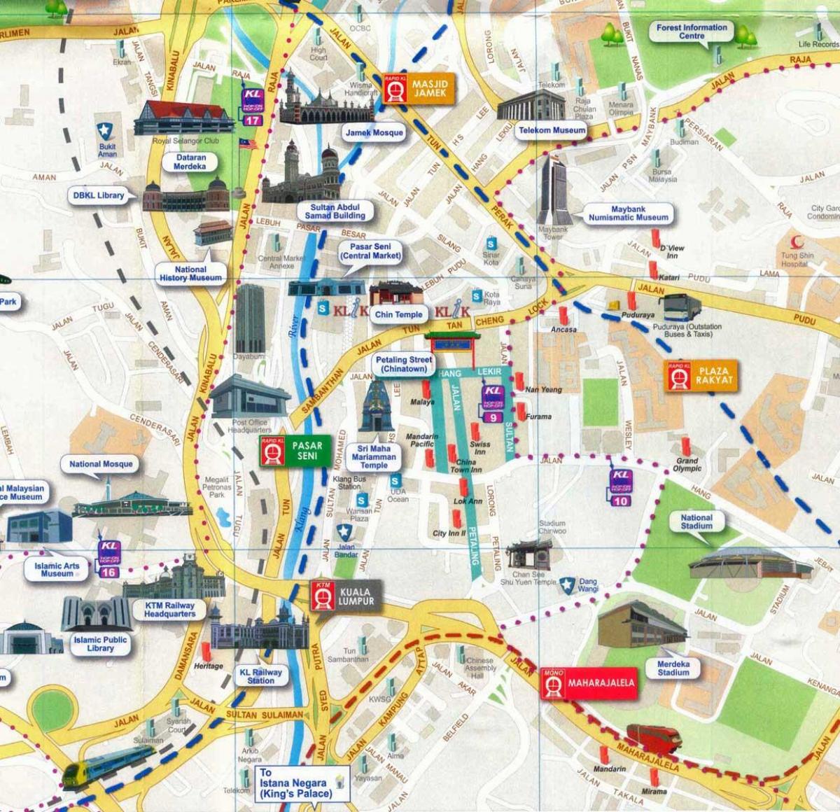 карту вулиця Petaling в Куала-Лумпур