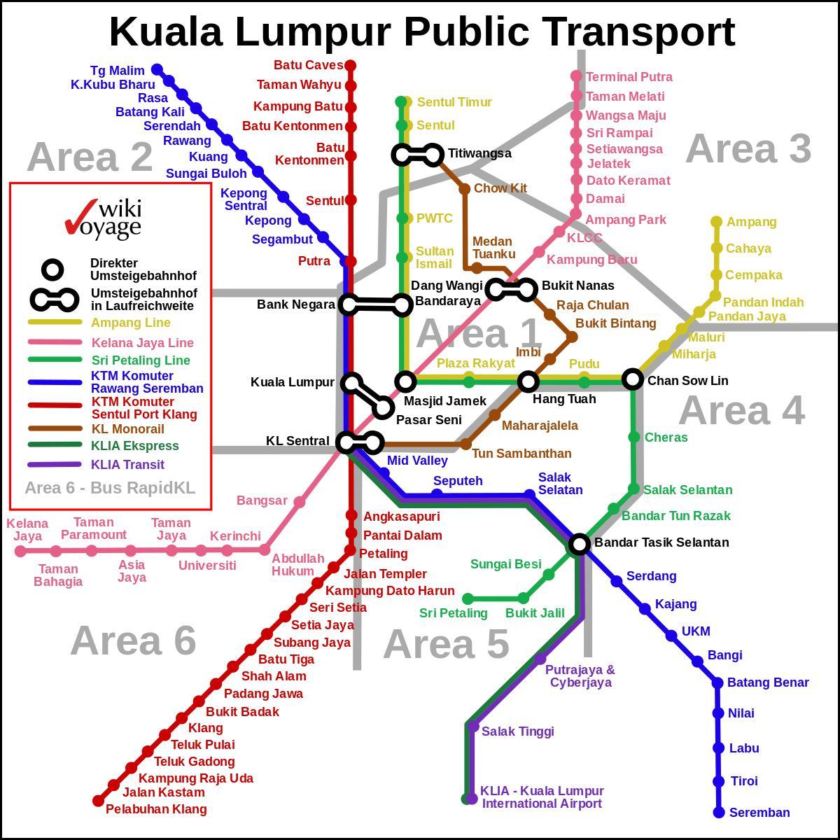 громадський транспорт Куала-Лумпура карті