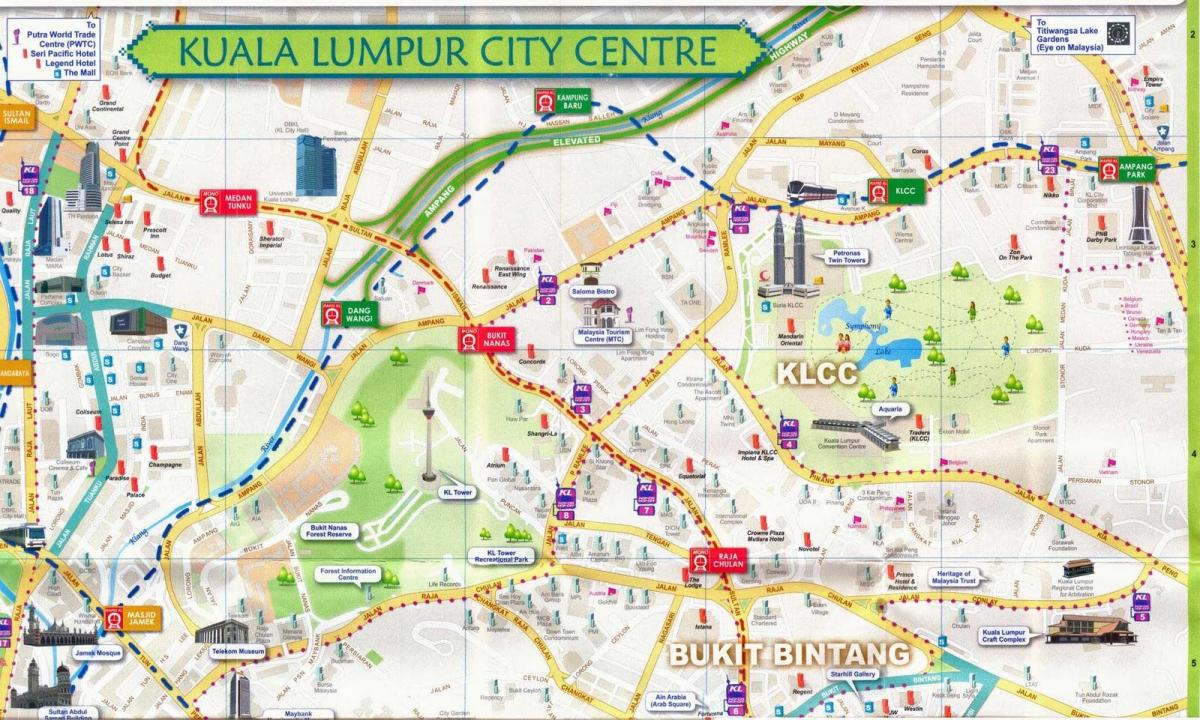 Куала-Лумпур-Bukit Bintang карті
