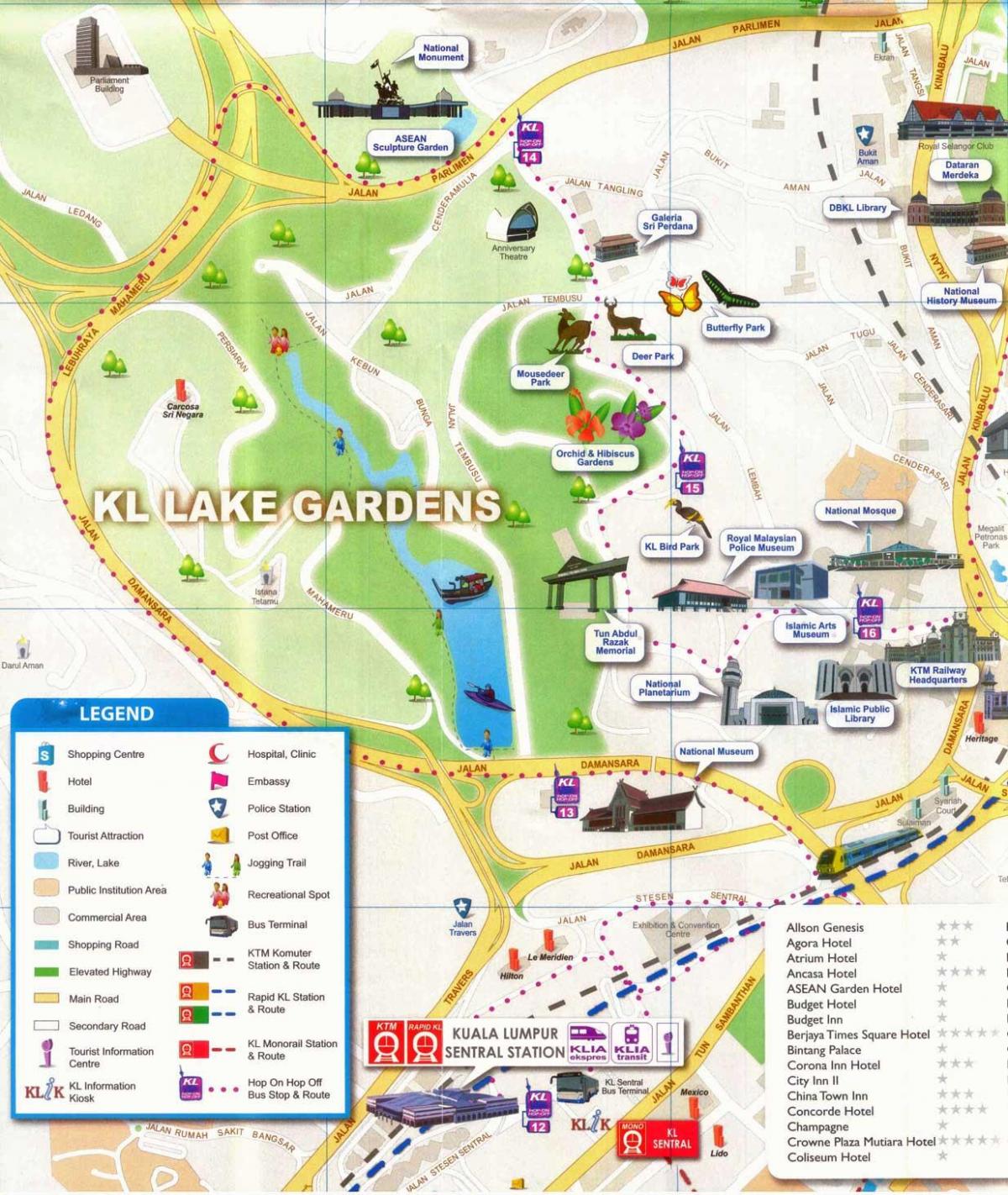 озеро сад Куала-Лумпур карті
