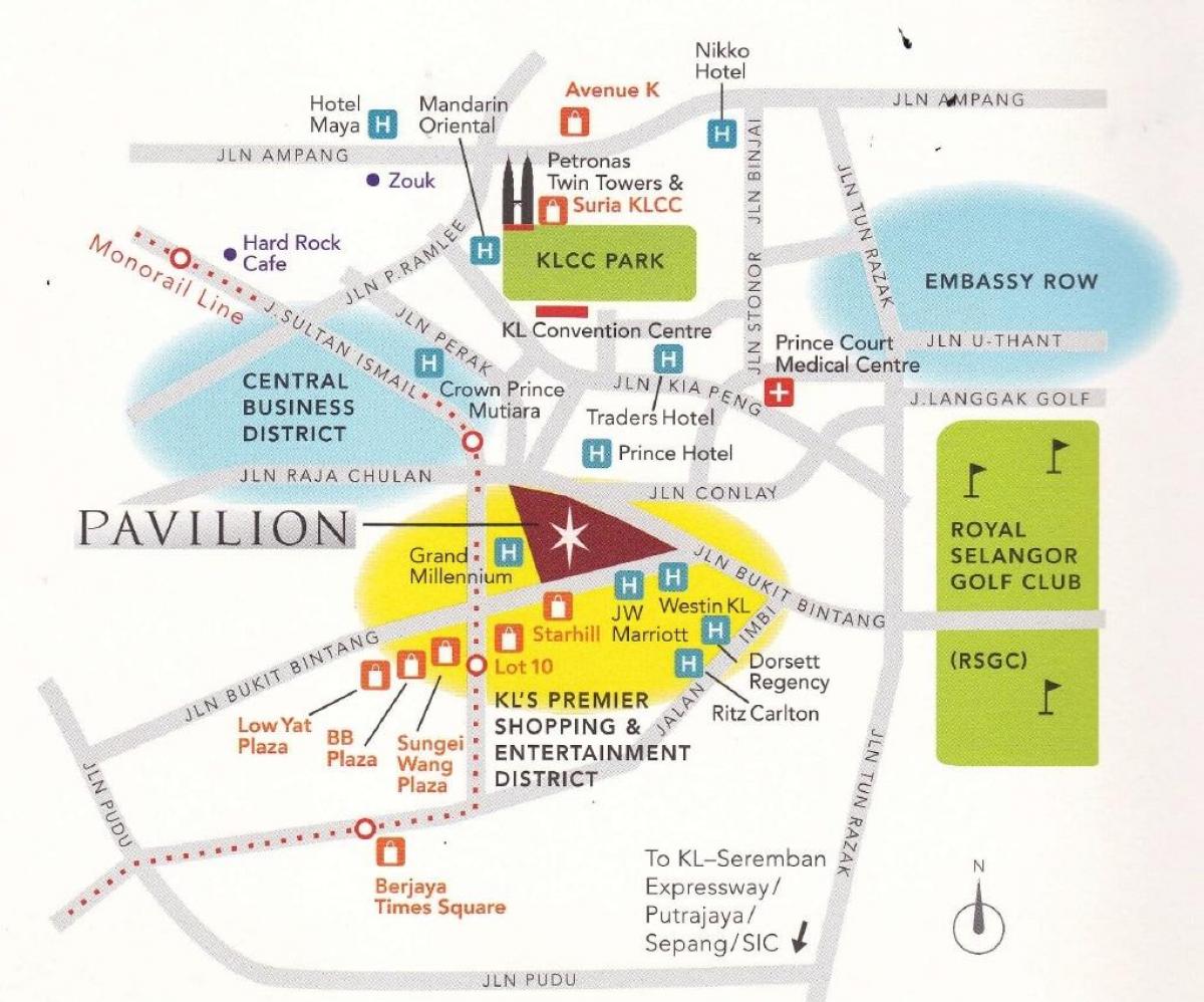 карта пам'яток павільйон Куала-Лумпур