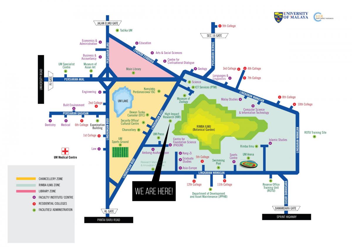Карта університету Малайї