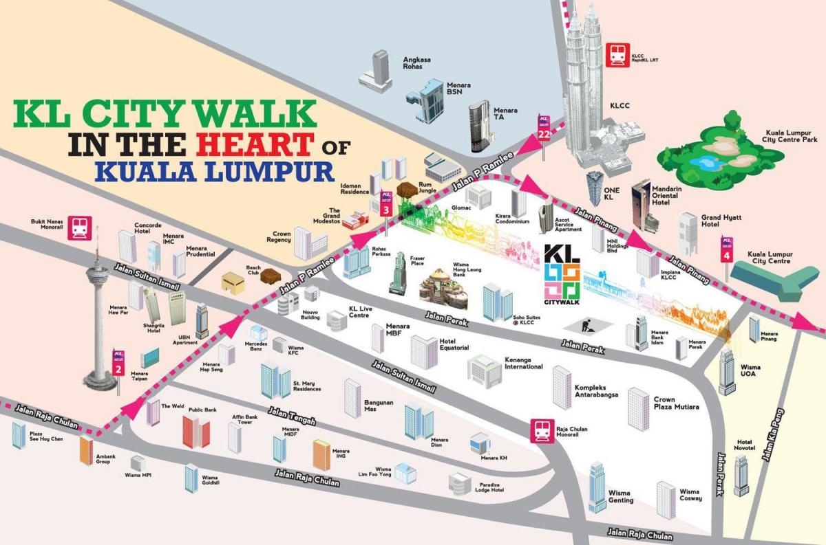 Куала-Лумпур пішохідна екскурсія по карті