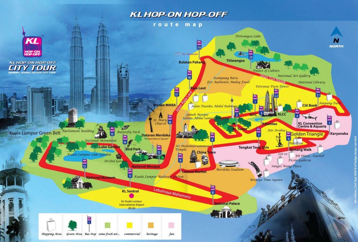 Куала-Лумпур-хоп-хоп-офф маршрут на карті