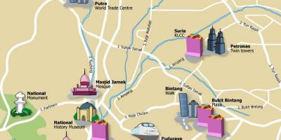 Туристичні пам'ятки Куала-Лумпур карті